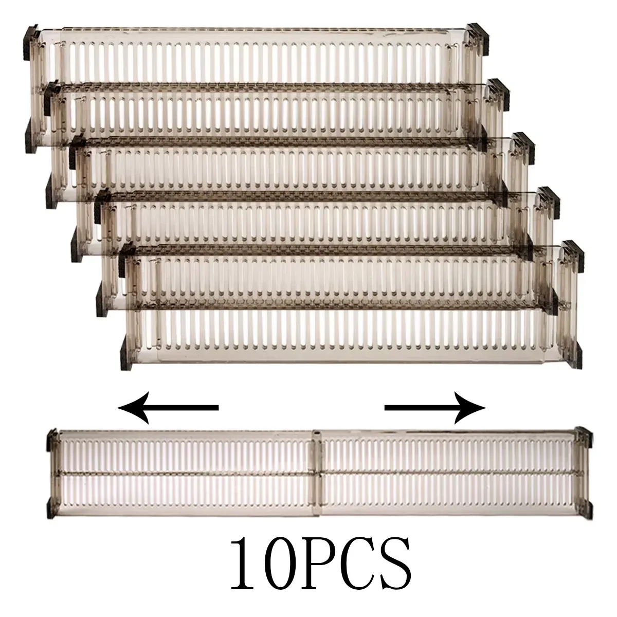 Séparateurs de tiroirs en plastique modulables, lot de 10 pièces (5 ensembles), pour le rangement et l'organisation de la maison 7