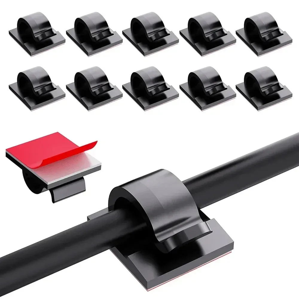 Clips organisateurs de câbles auto-adhésifs, lot de 20 ou 40 pièces 1