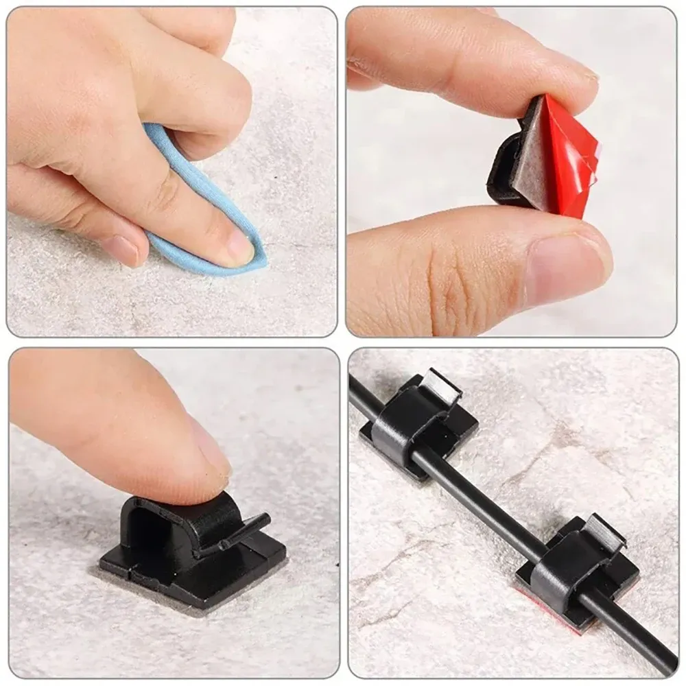 Clips organisateurs de câbles auto-adhésifs, lot de 20 ou 40 pièces 5