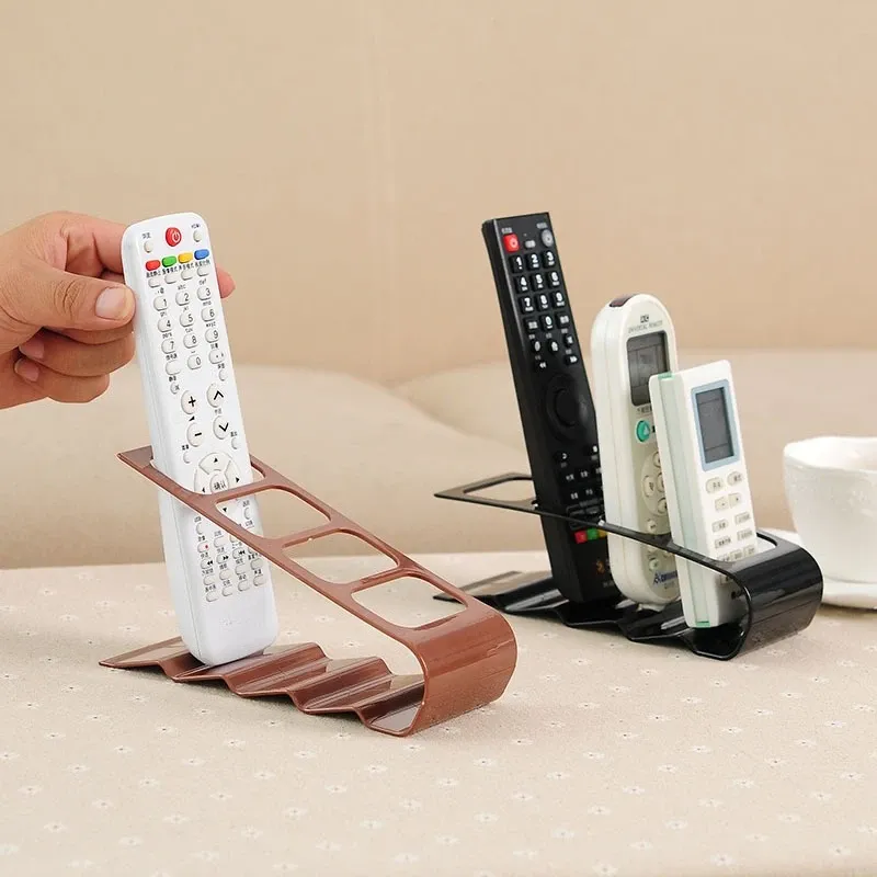 Organisateur de télécommande à 4 compartiments, support de rangement de bureau créatif en plastique polyvalent