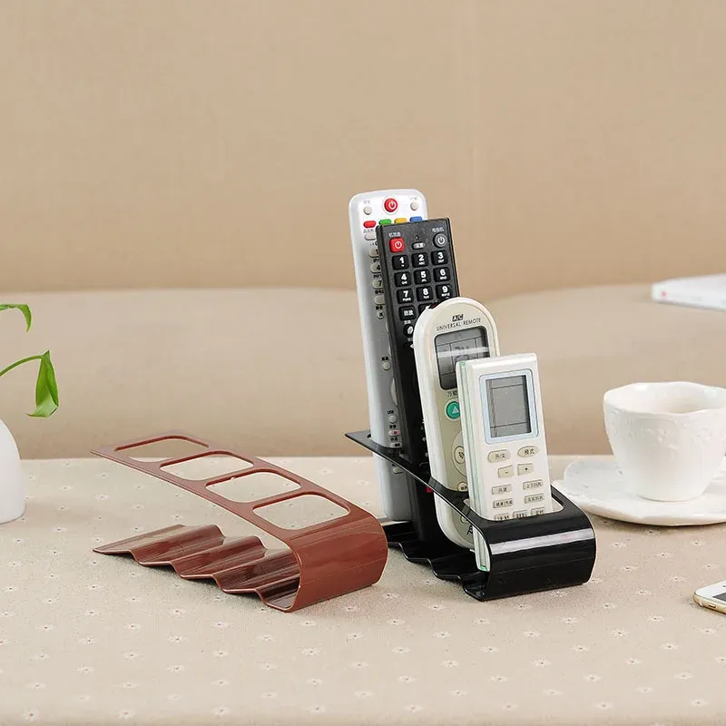 Organisateur de télécommande à 4 compartiments, support de rangement de bureau créatif en plastique polyvalent 3