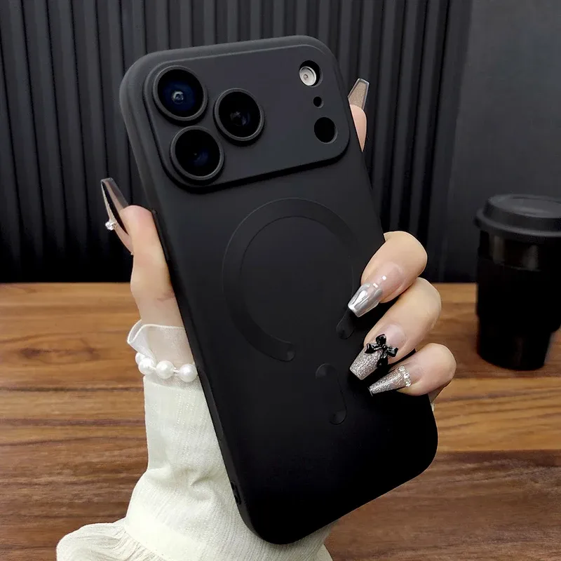 Coque souple en TPU pour iPhone 18, 17, 16, 15, 14, 13, 12, 11, Pro, Pro Max, compatible avec MagSafe 3