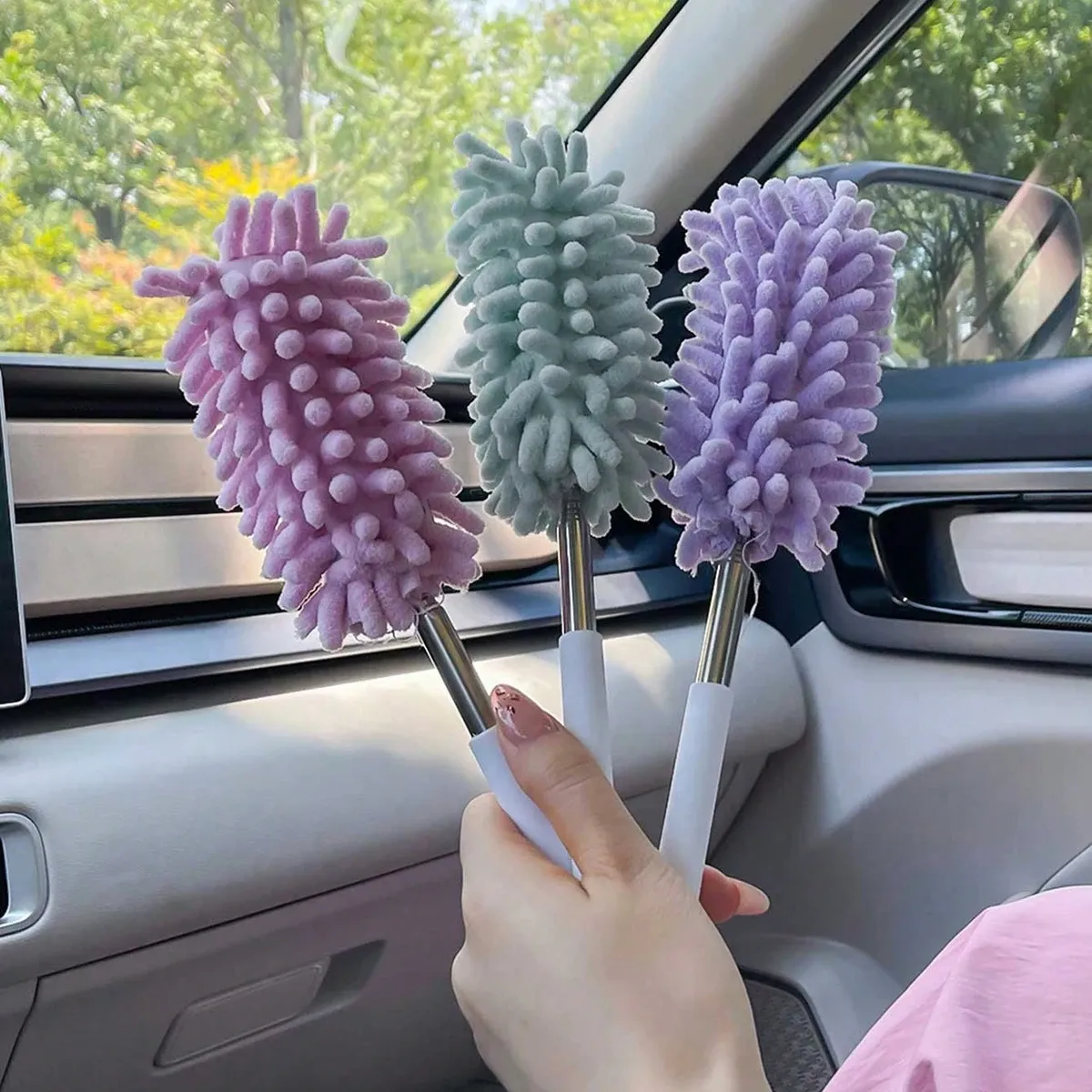Brosse anti-statique rétractable pour le nettoyage de la poussière automobile - Image 1