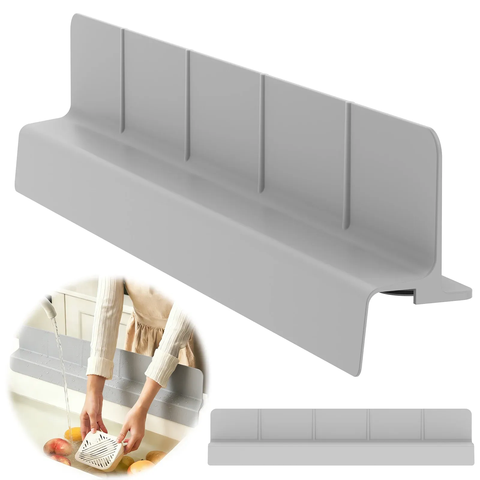 Protection anti-éclaboussures en silicone pour évier de cuisine, avec ventouse antidérapante puissante, pour la vaisselle et le robinet