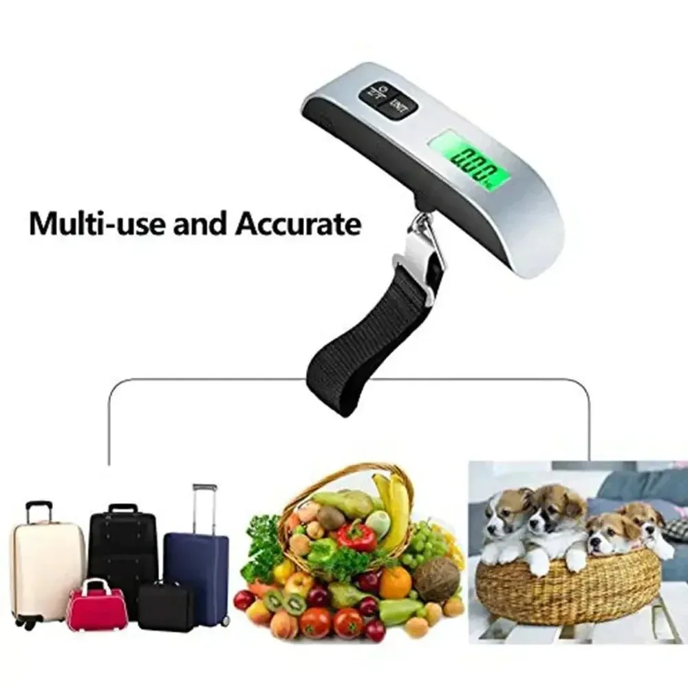 Balance à bagages numérique portable, 0,110 lb / 50 kg, avec écran LCD, mini balance électronique de poche 4