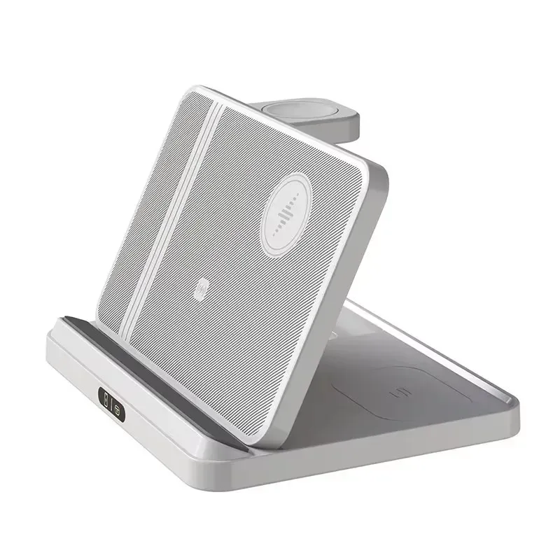 Support de charge sans fil 3 en 1 pour Samsung Z Fold8, Z Flip8, S26, S25, Galaxy Watch Ultra, Buds2, station de charge rapide pliable. 10