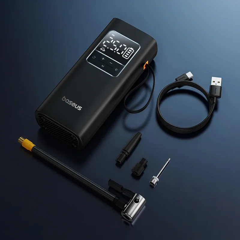 Baseus Compresseur d'air sans fil portable pour voiture, pompe électrique numérique intelligente pour véhicule, moto et vélo 7