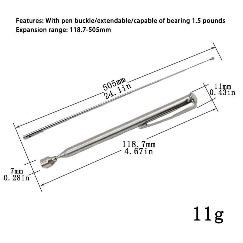 Outil de ramassage magnétique télescopique extensible de 1,5 livre pour réparation automobile et entretien de machines 3