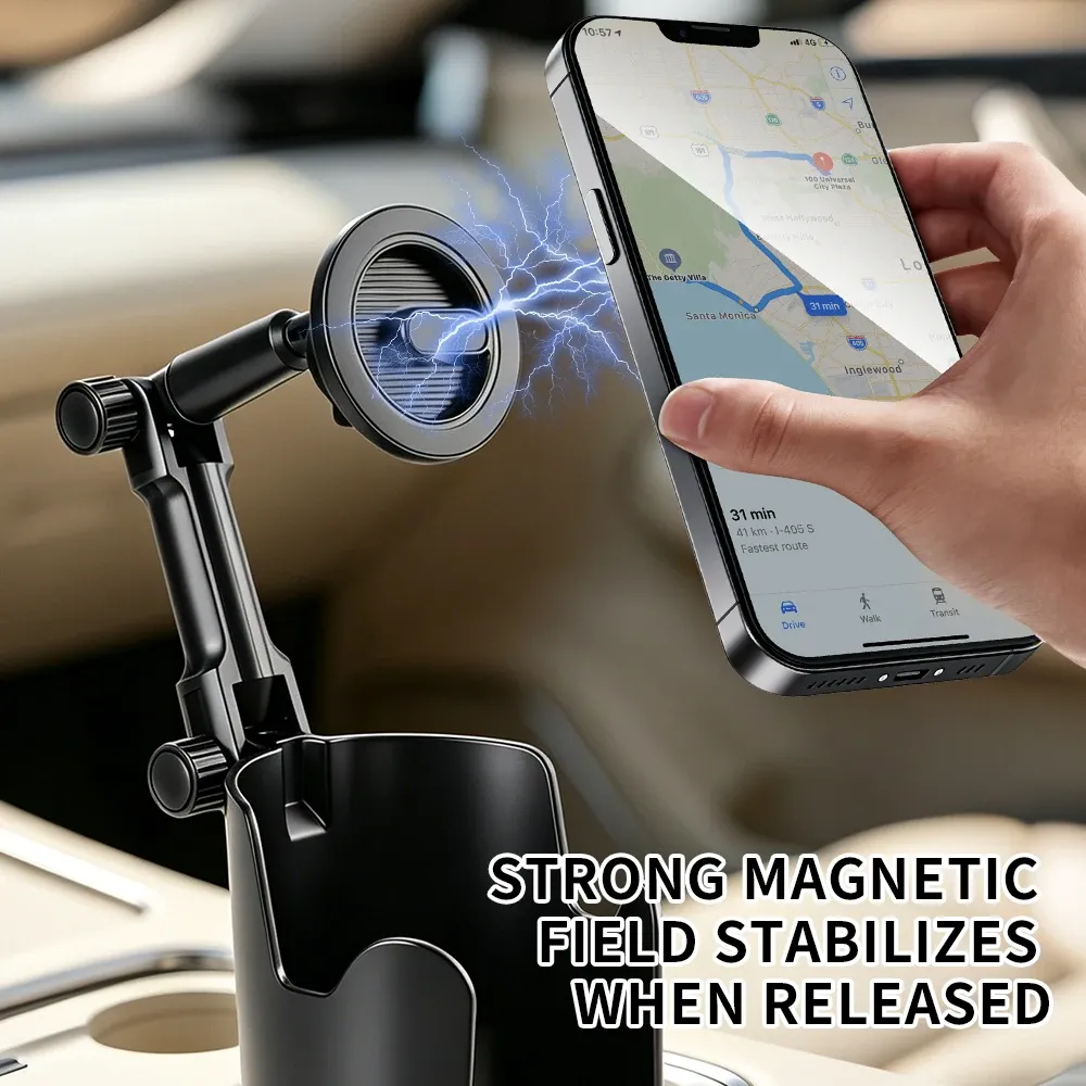 Le title is already in French, so I'll produce a clean, professional version of it, removing the spammy repetition.

Support magnétique 360° pour téléphone, à fixer sur porte-gobelet de voiture 4
