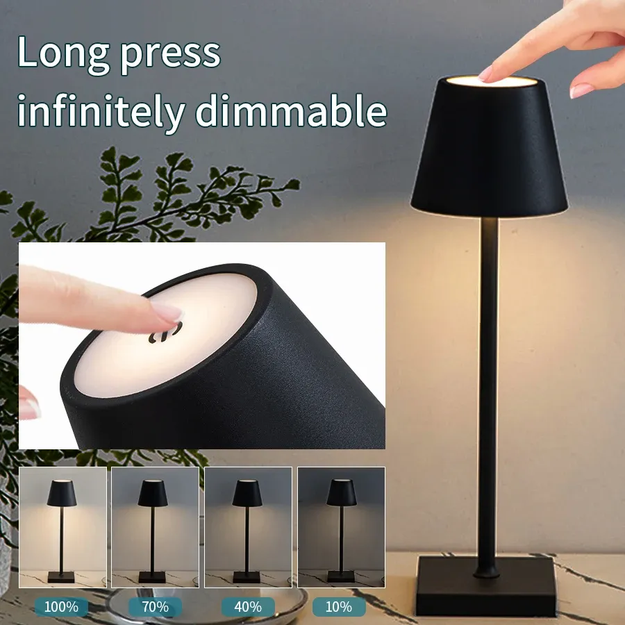 Lampe LED de table rechargeable tactile, éclairage d'ambiance décoratif à 3 intensités réglables, idéale pour bar et club 3