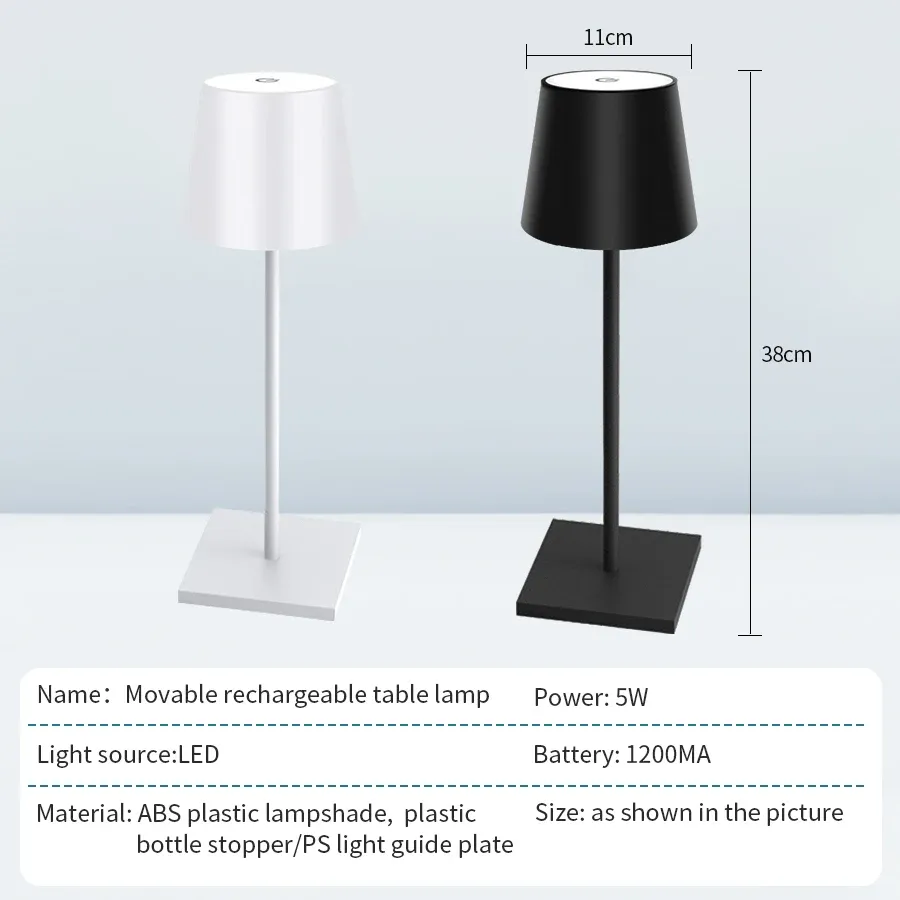 Lampe LED de table rechargeable tactile, éclairage d'ambiance décoratif à 3 intensités réglables, idéale pour bar et club 2