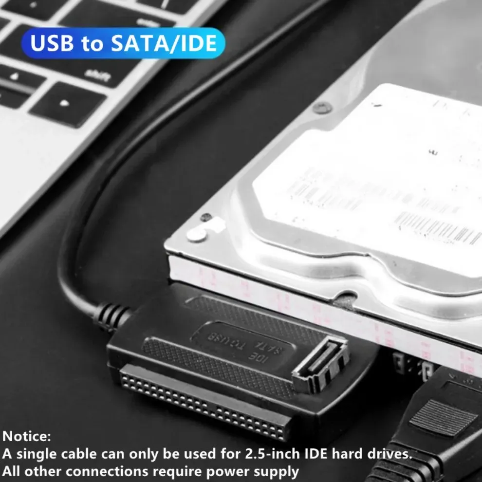 Câble adaptateur USB 3.0 vers IDE/SATA 3 en 1 avec alimentation secteur pour disque dur SSD et HDD 2,5 et 3,5 pouces, compatible Windows et Mac 4