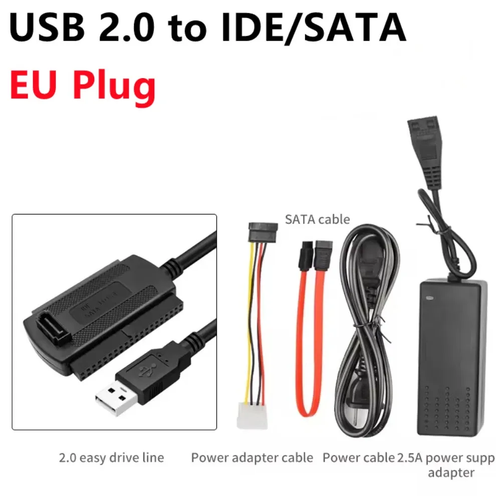 Câble adaptateur USB 3.0 vers IDE/SATA 3 en 1 avec alimentation secteur pour disque dur SSD et HDD 2,5 et 3,5 pouces, compatible Windows et Mac 8