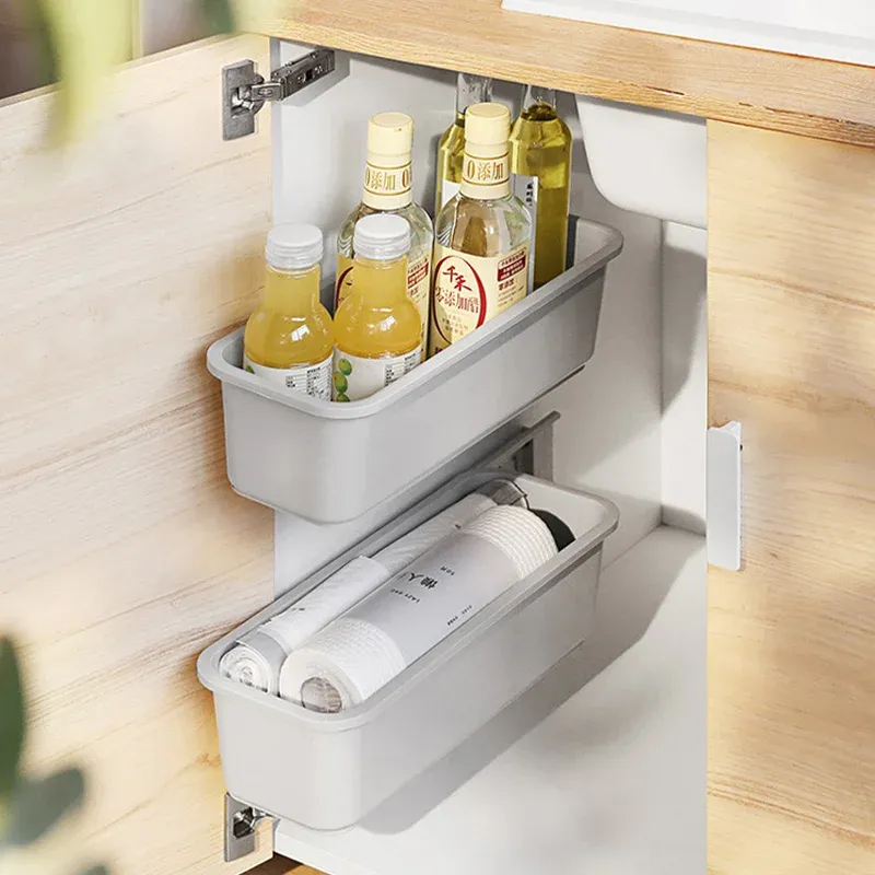 Organisateur mural pour table de maquillage avec boîte de rangement, étagère adhésive, crochet et support de rangement pour cuisine et salle de bain 3
