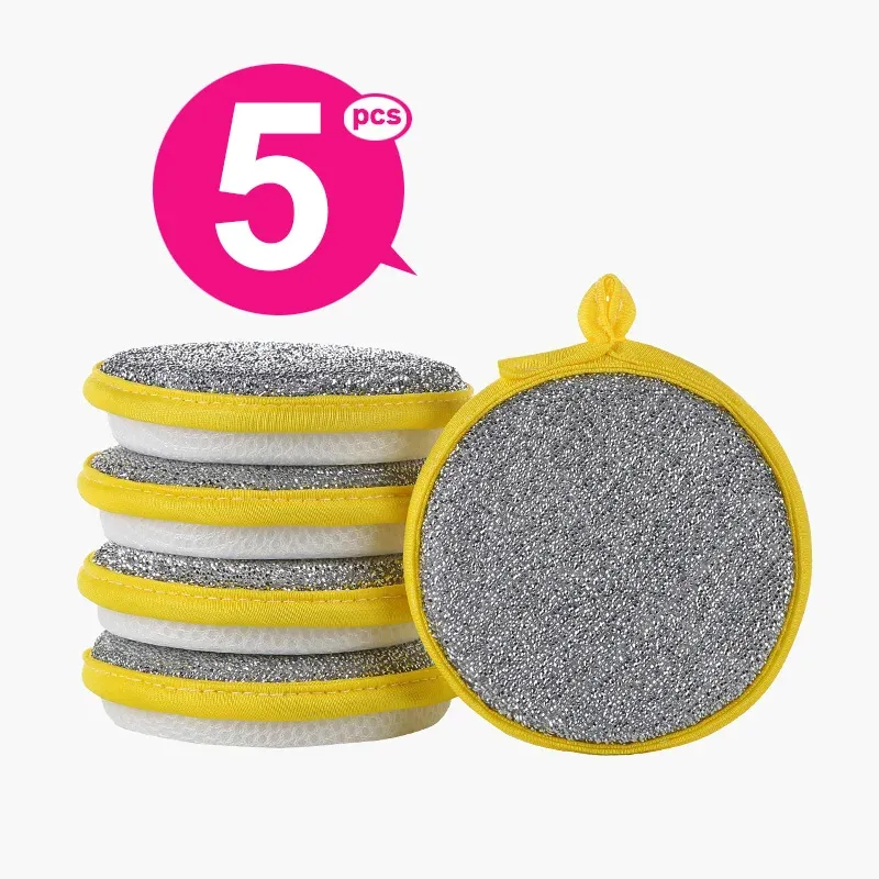 Éponge à vaisselle double face, brosse de nettoyage pour la vaisselle, casseroles et poêles, éponges de nettoyage réutilisables, lot de 10/5/3 pièces 12