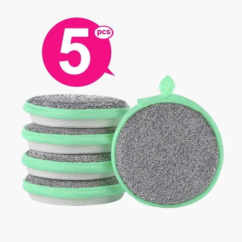 Éponge à vaisselle double face, brosse de nettoyage pour la vaisselle, casseroles et poêles, éponges de nettoyage réutilisables, lot de 10/5/3 pièces 13