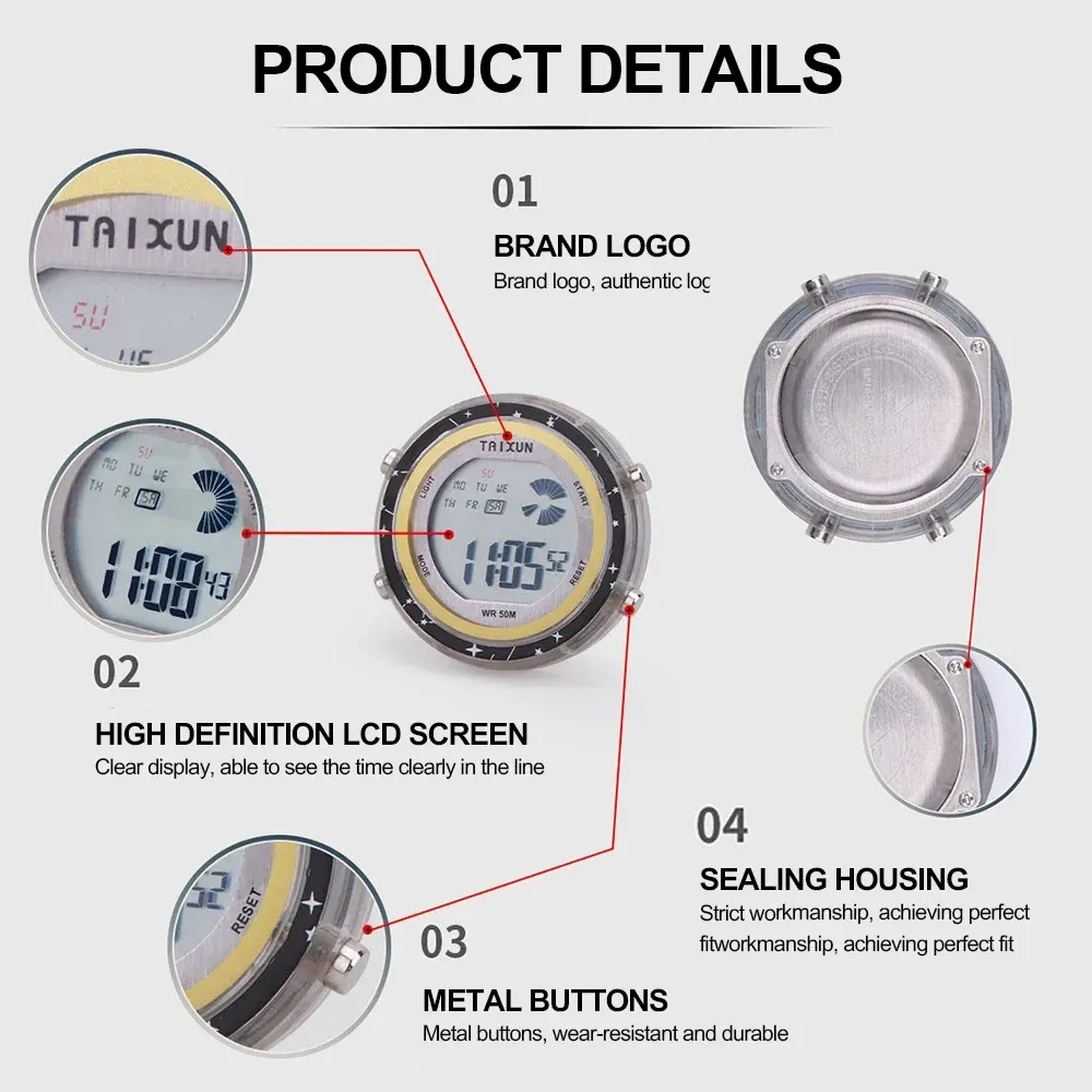 Horloge numérique étanche pour moto, voiture, bateau et vélo, à coller sur tableau de bord 4
