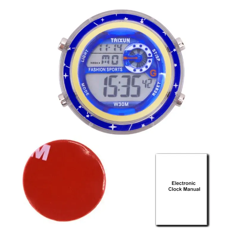 Horloge numérique étanche pour moto, voiture, bateau et vélo, à coller sur tableau de bord 8