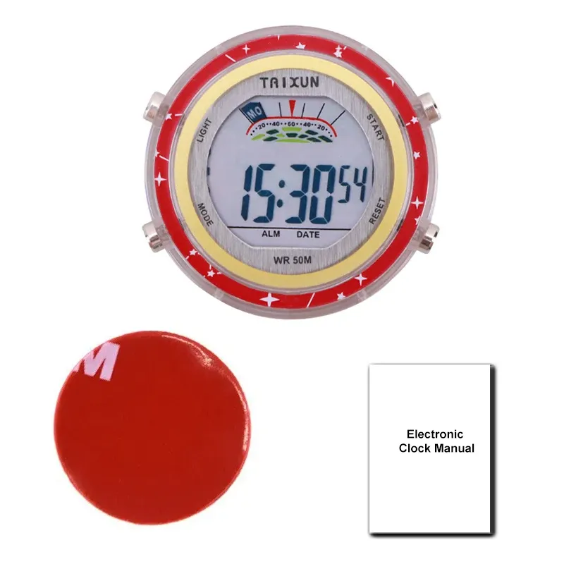 Horloge numérique étanche pour moto, voiture, bateau et vélo, à coller sur tableau de bord 7