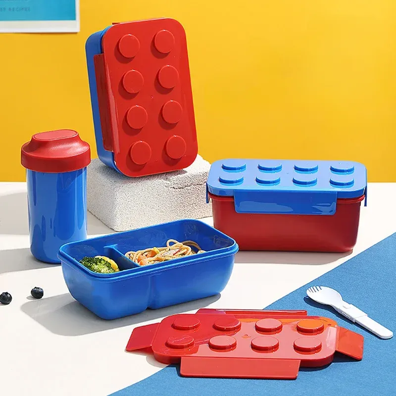 Boîte à déjeuner portable 1050/1300 ml, boîte à bento modulable pour enfants et étudiants, récipient alimentaire pour salades de fruits, kit de pique-nique, vaisselle de cuisine 2