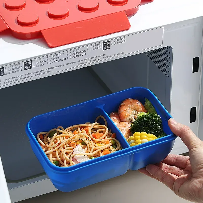 Boîte à déjeuner portable 1050/1300 ml, boîte à bento modulable pour enfants et étudiants, récipient alimentaire pour salades de fruits, kit de pique-nique, vaisselle de cuisine 6