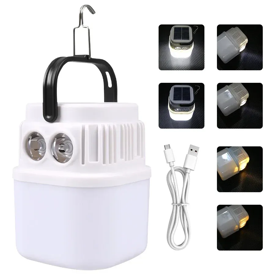 Lanterne de camping LED 500 W rechargeable par USB avec affichage de puissance, lampe portable et lumière de secours pour la pêche en plein air 12