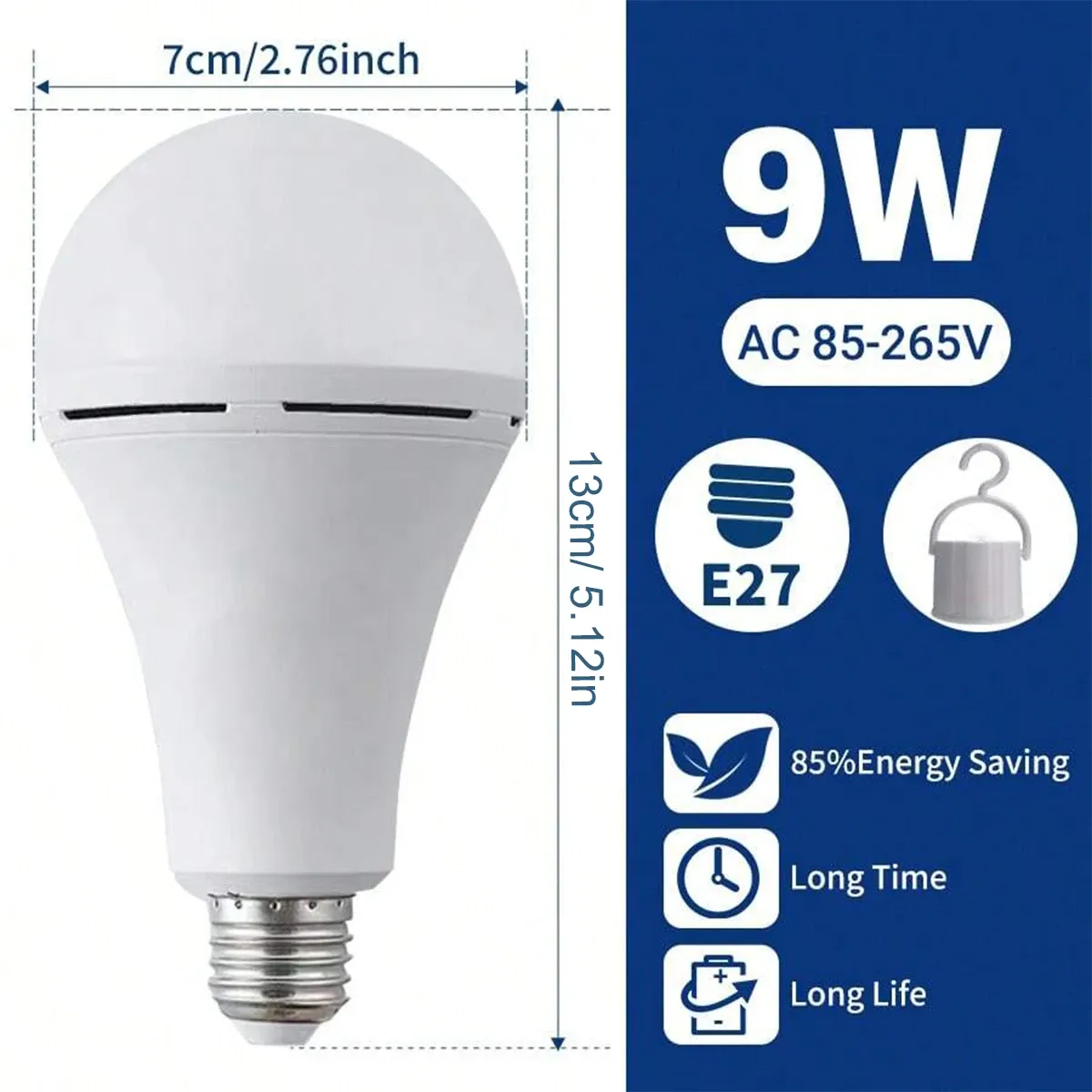 Lanterne de camping LED 500 W rechargeable par USB avec affichage de puissance, lampe portable et lumière de secours pour la pêche en plein air 7