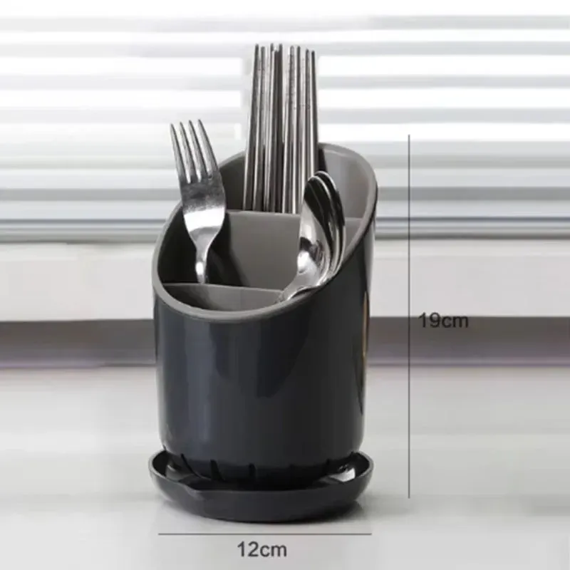 Égouttoir de rangement en plastique pour vaisselle, couteaux et couverts, organisateur de cuisine avec bac de récupération, 1 pièce 7
