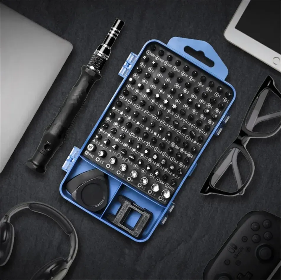 Jeu de tournevis de précision 115 en 1 à embouts hexagonaux et Torx magnétiques, kit de réparation pour smartphones, ordinateurs et montres