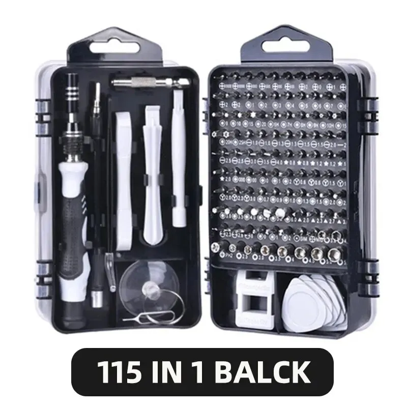 Jeu de tournevis de précision 115 en 1 à embouts hexagonaux et Torx magnétiques, kit de réparation pour smartphones, ordinateurs et montres 7