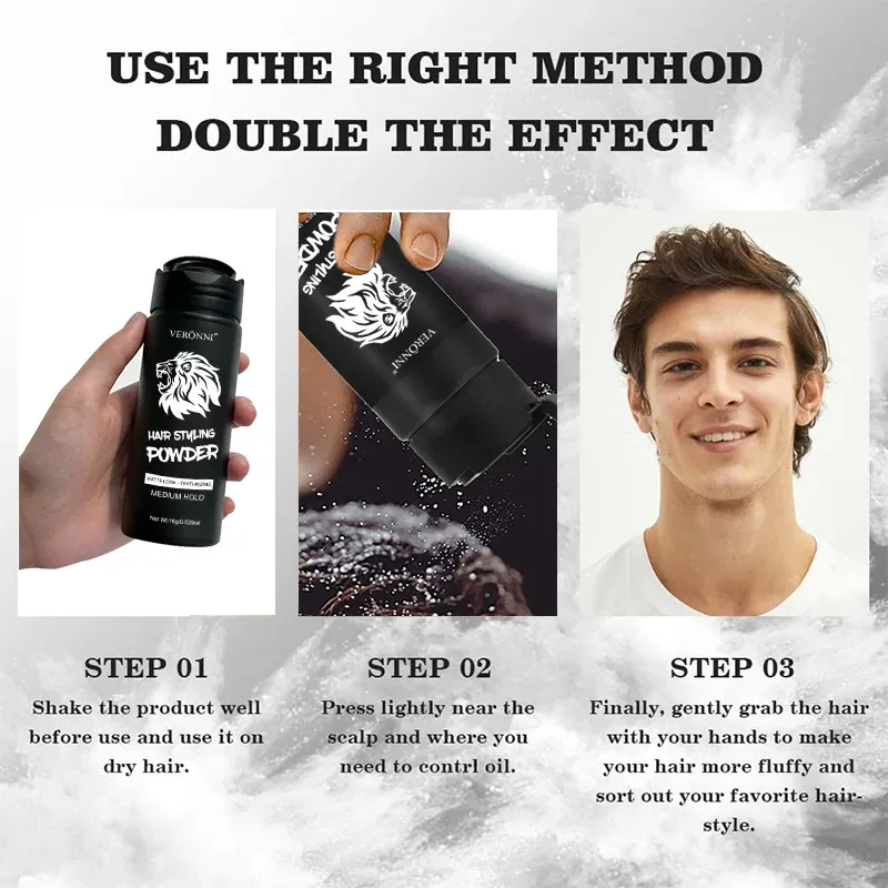 Poudre volumisante mate à l'huile pour cheveux, pour hommes et femmes, sans lavage 4