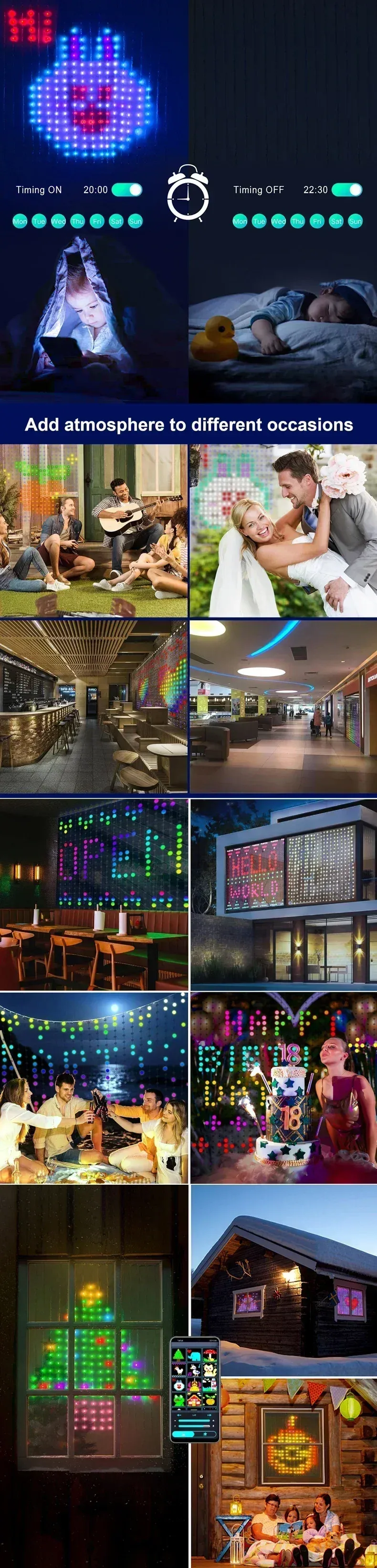 Décoration lumineuse LED pour fêtes et événements