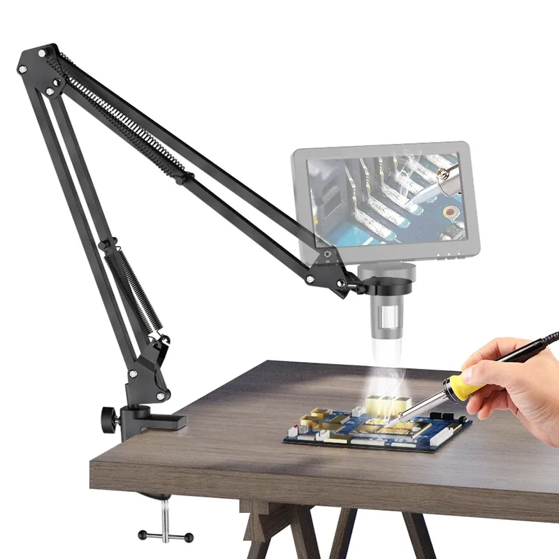 Support de bras flexible pour microscope en métal réglable, support de pièce de monnaie compatible DM4, DM7, DM9, MS1, MS3 - Image 1
