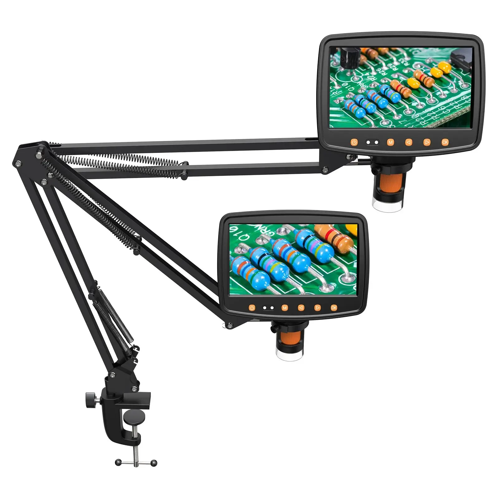 Support de bras flexible pour microscope en métal réglable, support de pièce de monnaie compatible DM4, DM7, DM9, MS1, MS3 7
