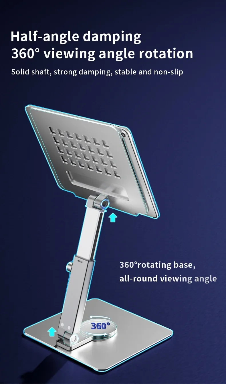 Support de tablette en aluminium, utilisation au bureau