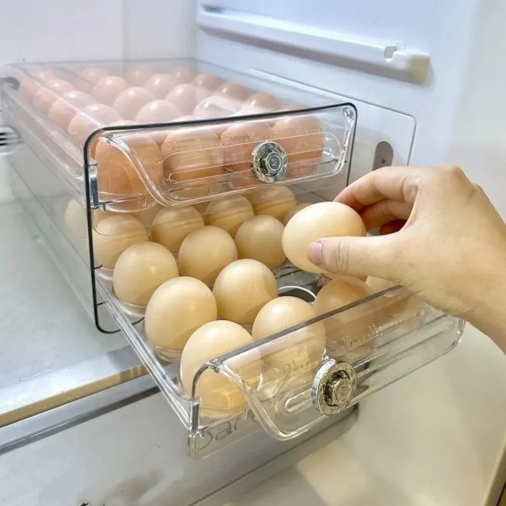 Boîte de rangement transparente pour œufs, rangement en réfrigérateur