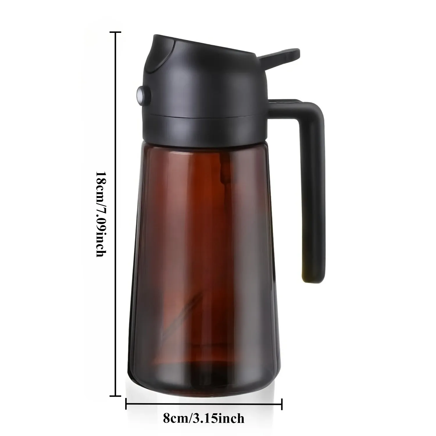 Pulvérisateur d'huile marron opaque 470 ml (16 oz) pour la cuisson, bouteille distributrice d'huile d'olive 2 en 1 9