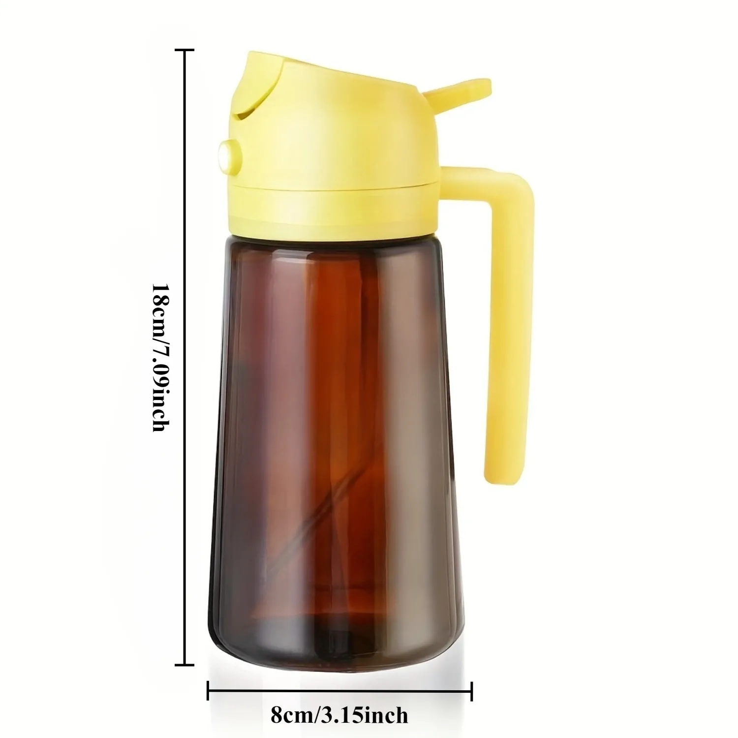 Pulvérisateur d'huile marron opaque 470 ml (16 oz) pour la cuisson, bouteille distributrice d'huile d'olive 2 en 1 7