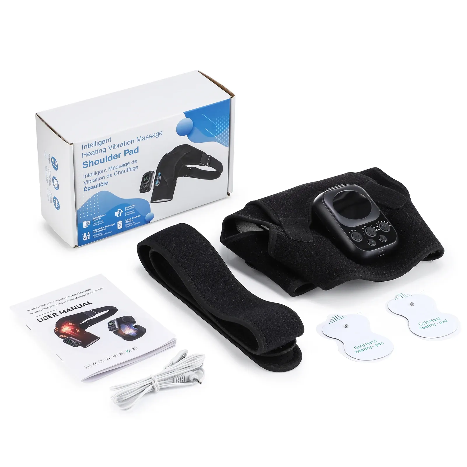 Masseur d'épaules électrique chauffant à vibrations, ceinture de massage pour la relaxation des épaules et du cou, appareil de massage musculaire 8