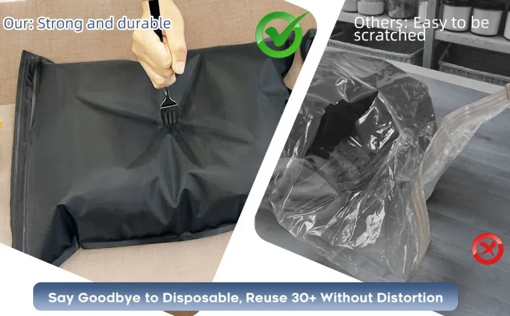 Sac sous vide réutilisable pour voyage, résultat final