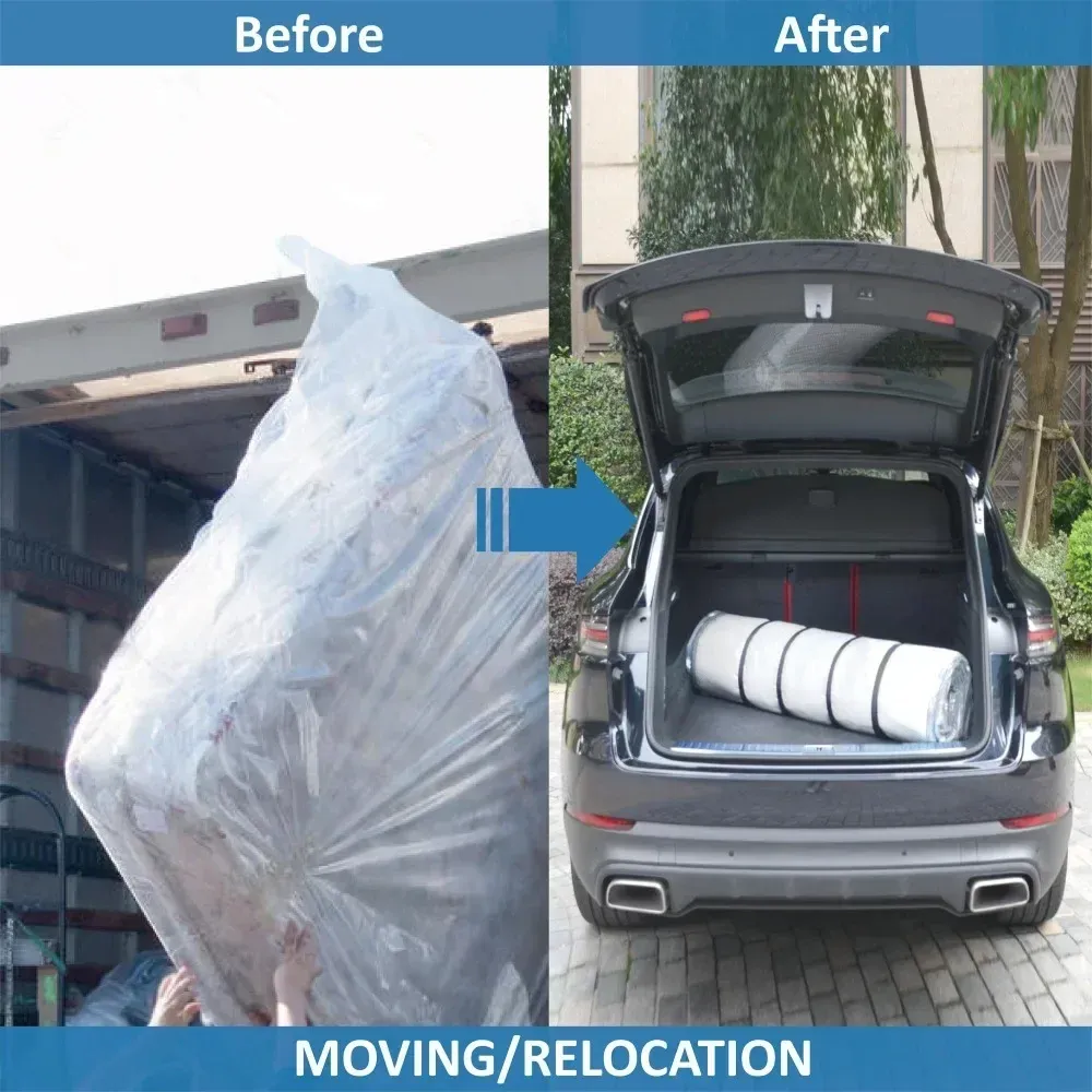 Sac de rangement sous vide pour matelas avec sangles pour un déménagement, un transport et un stockage faciles 3