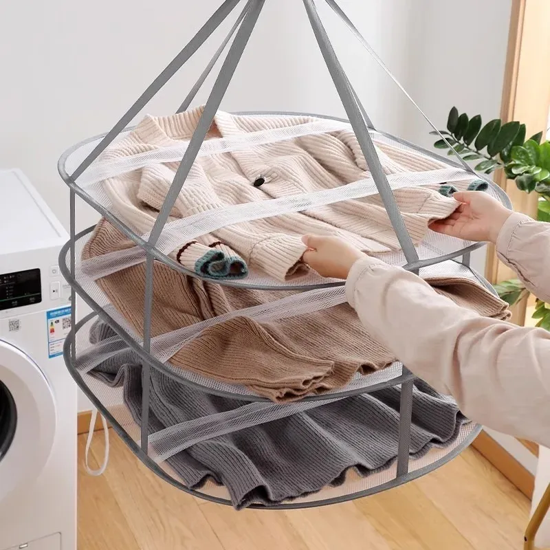 Détail du séchoir à linge en maille