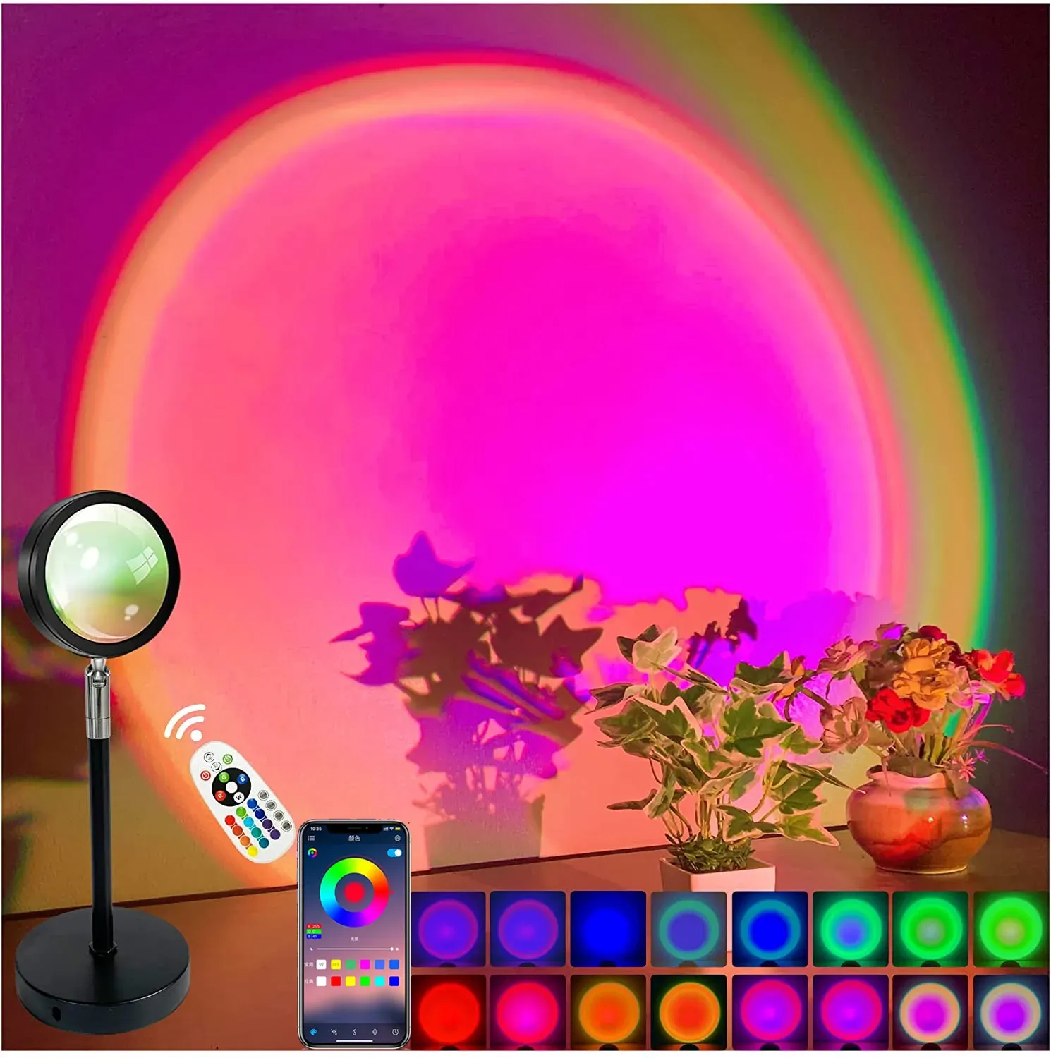 Lampe coucher de soleil intelligente en situation