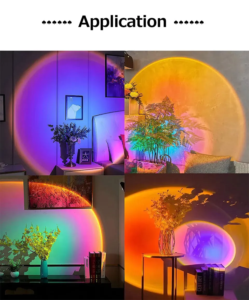 Lampe projetant un coucher de soleil
