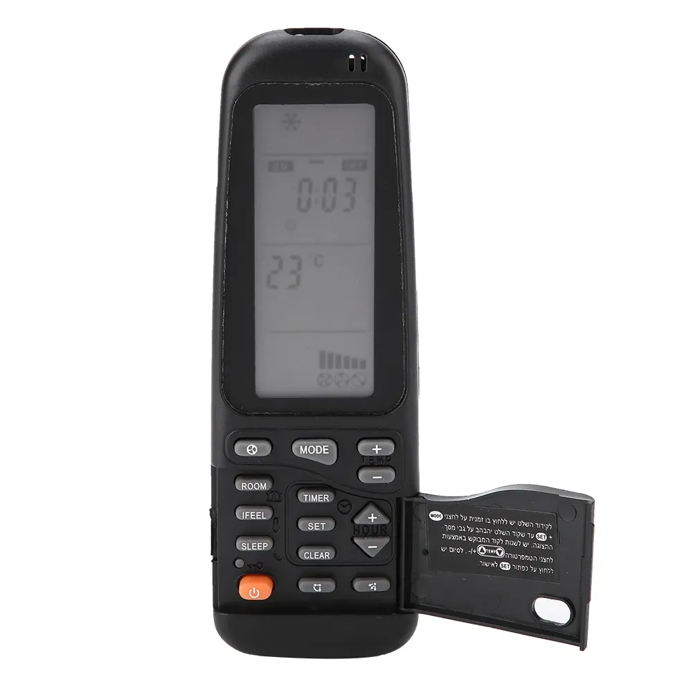 Télécommande universelle pour climatiseur 25 en 1, compatible Electra, Airwell, Emailair et Elco RC3, avec déshumidification, ventilation et minuterie à affichage LED (piles non incluses) - Image 1