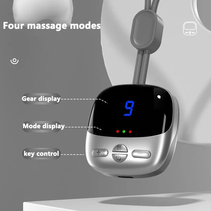 Mini masseur cervical intelligent portable à suspendre, avec plusieurs modes d'impulsion et fonction chauffante pour la détente du cou et des épaules 2