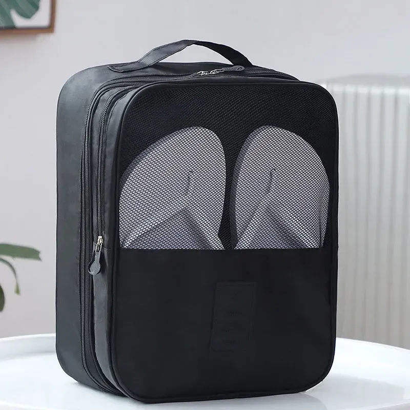 Organisateur de chaussures de voyage portable à 3 couches, pochette multifonction pour articles de toilette et sous-vêtements 10
