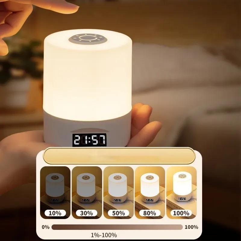 Lampe de nuit LED rechargeable à intensité variable et à commande tactile, idéale pour la chambre, le salon ou le bureau, avec une lumière douce et chaleureuse 2
