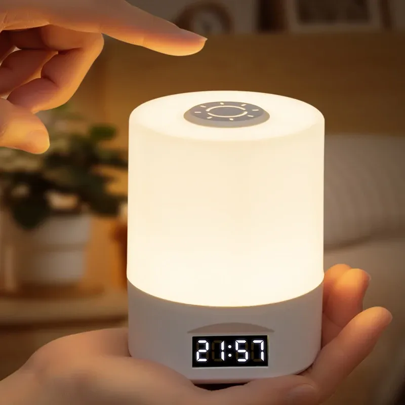 Lampe de nuit LED rechargeable à intensité variable et à commande tactile, idéale pour la chambre, le salon ou le bureau, avec une lumière douce et chaleureuse 4
