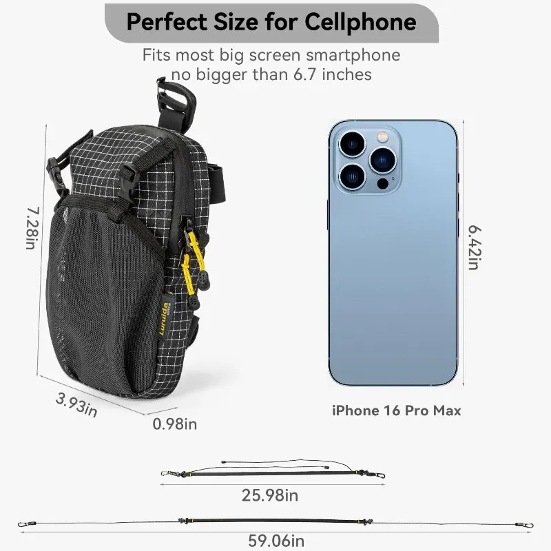 Pochette étanche pour téléphone à fixer sur sangle de sac à dos 4